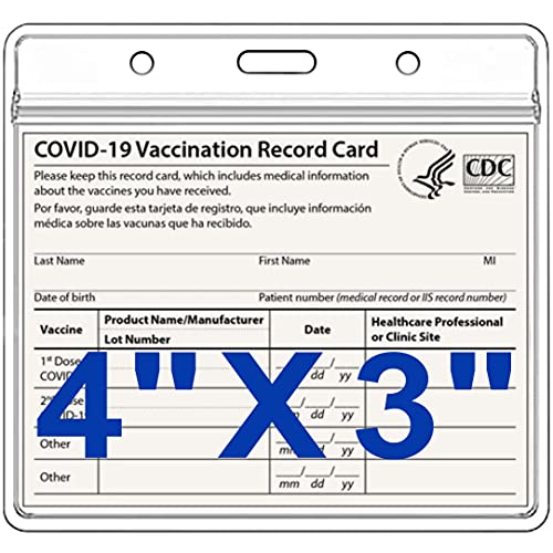 Impfkartenschutz, 10 Stück, 10 x 7,6 cm, transparent, CDC Impfkartenschutz, wasserdicht, wiederverschließbarer Reißverschluss (Covid Impfkarten-Halter), Impfpass Impfpasshülle Cover