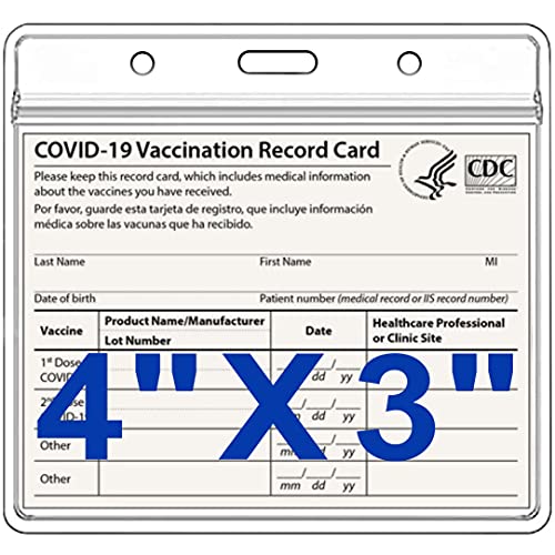 Impfkartenschutz, 10 Stück, 10 x 7,6 cm, transparent, CDC Impfkartenschutz, wasserdicht, wiederverschließbarer Reißverschluss (Covid Impfkarten-Halter), Impfpass Impfpasshülle