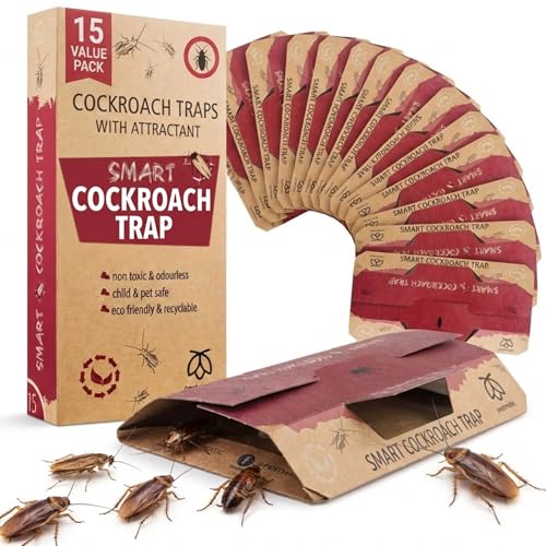 Pestmatic Smart Cockroach Trap x 15 Sticky Traps with Food Bait