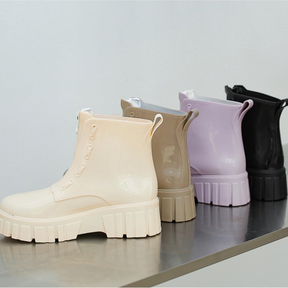 Botines De Agua Botas De Lluvia De Suela Gruesa For Mujer, Impermeables, De Tubo Medio, Antideslizantes, For Exteriores para Trabajo Jardinería(Pink,41)