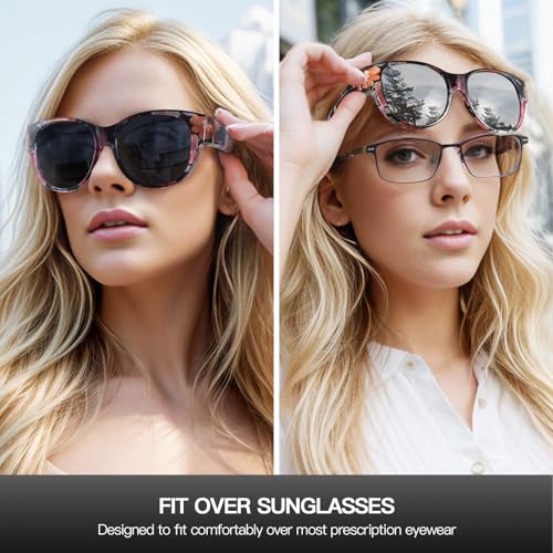 Xfeel Polarized Sunglasses Over Glasses for Women Trendy Shades Over Prescription Eyeglasses Sun Glasses2