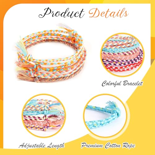 Woven Wrap Friendship Bracelets Beach String Bracelets Handmade Braided Bracelet Adjustable Thread Bracelets for Women Party Favors Birthday Gifts2