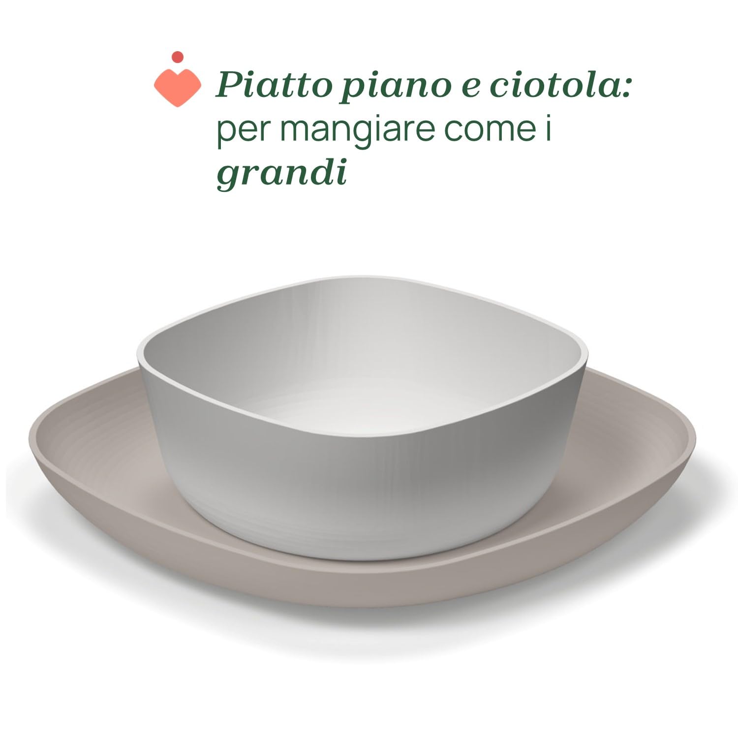 Chicco Set Piatti Bambini, Set Pappa Svezzamento con 1 Piatto Piano e 1 Ciotola, 2 Pezzi, Set piatti impilabili, Riutilizzabili, salvaspazio, 12+ Mesi, Azzurro