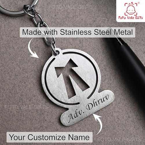 Image of Personalized Name Keychain Stainless Steel | Custom Engraved Metal Keyring for Doctor, CA, Advocate, Rider & Car Lovers | Unique Gift for Men & Women