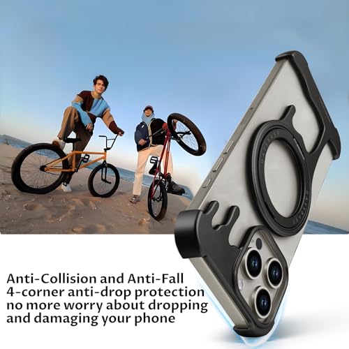 Coque iPhone 16 Pro béquille rotative pour bureau et appels vidéo - 5