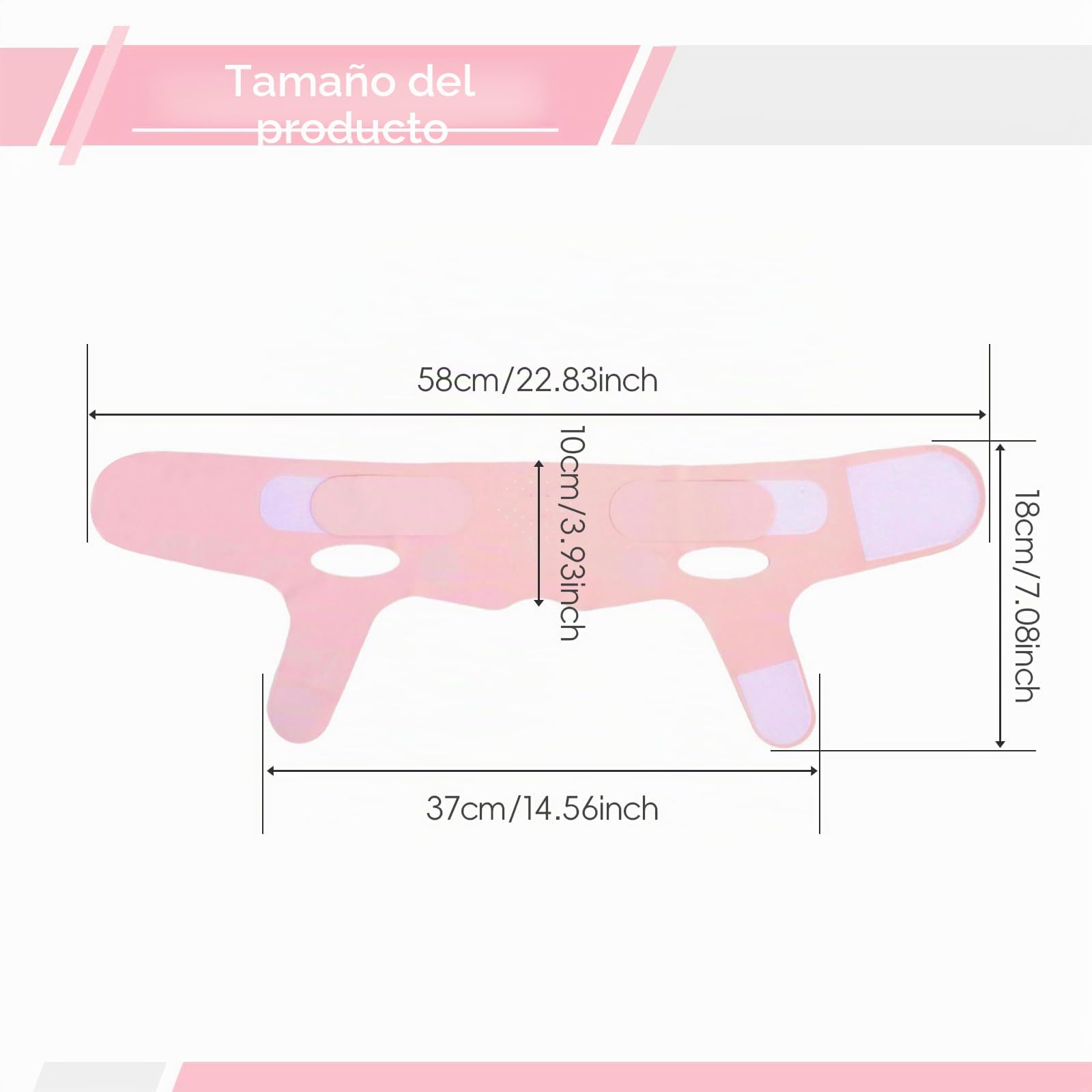 MáScaras Faciales En V, MáScara De Lifting Facial, Correa Reutilizable De Adelgazamiento Facial, Correa De Lifting Facial Ajustable En Forma De V Para Papada Y Piel Facial FláCida, Rosa