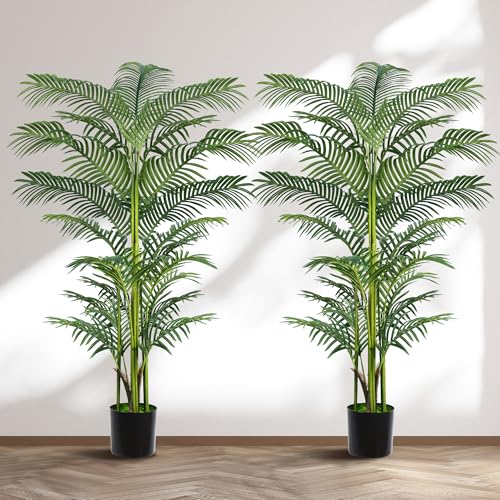 Artificial Palm Tree 6FT, Suntee Faux Plants Indoor and Outdoor 2 Pack, Tall Fake Tree Tropical...