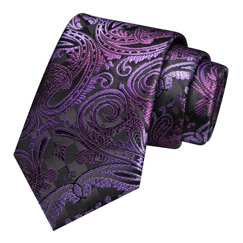 Image of JEMYGINS Mens Tie and Pocket Square,Lapel Pin,Cufflinks,Tie Clip Sets with Gift Box 5PCS