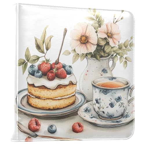 Álbum de fotos autoadhesivo DIY con encuadernación de 3 anillas, tapa de cuero PU, 40 páginas, tamaño 11,8 x 11,2 pulgadas miniatura 1