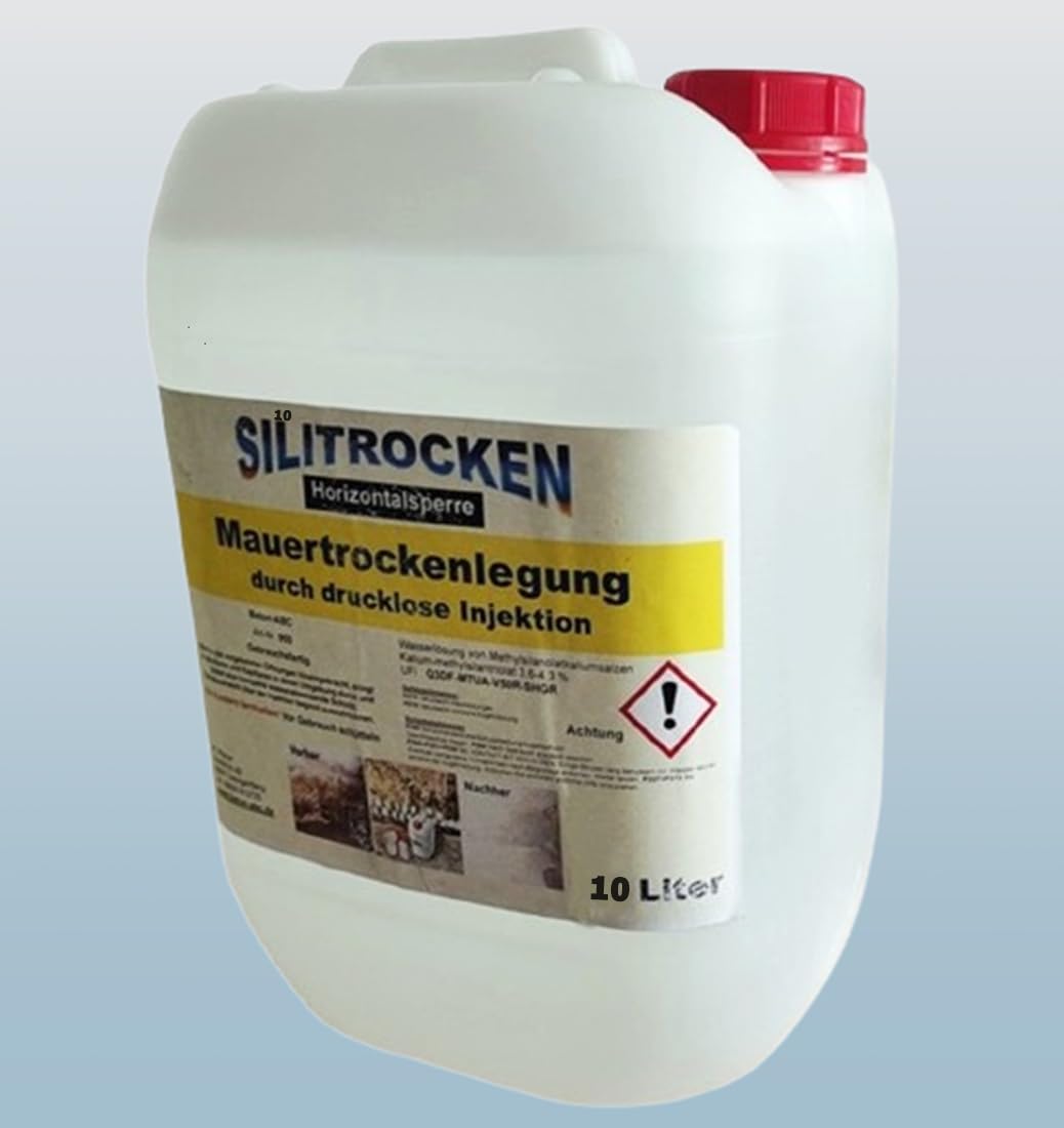 Horizontalsperre Altbau -10 Liter Kellerabdichtung für Trockene Wände - SILITROCKEN - Nachfülpackung