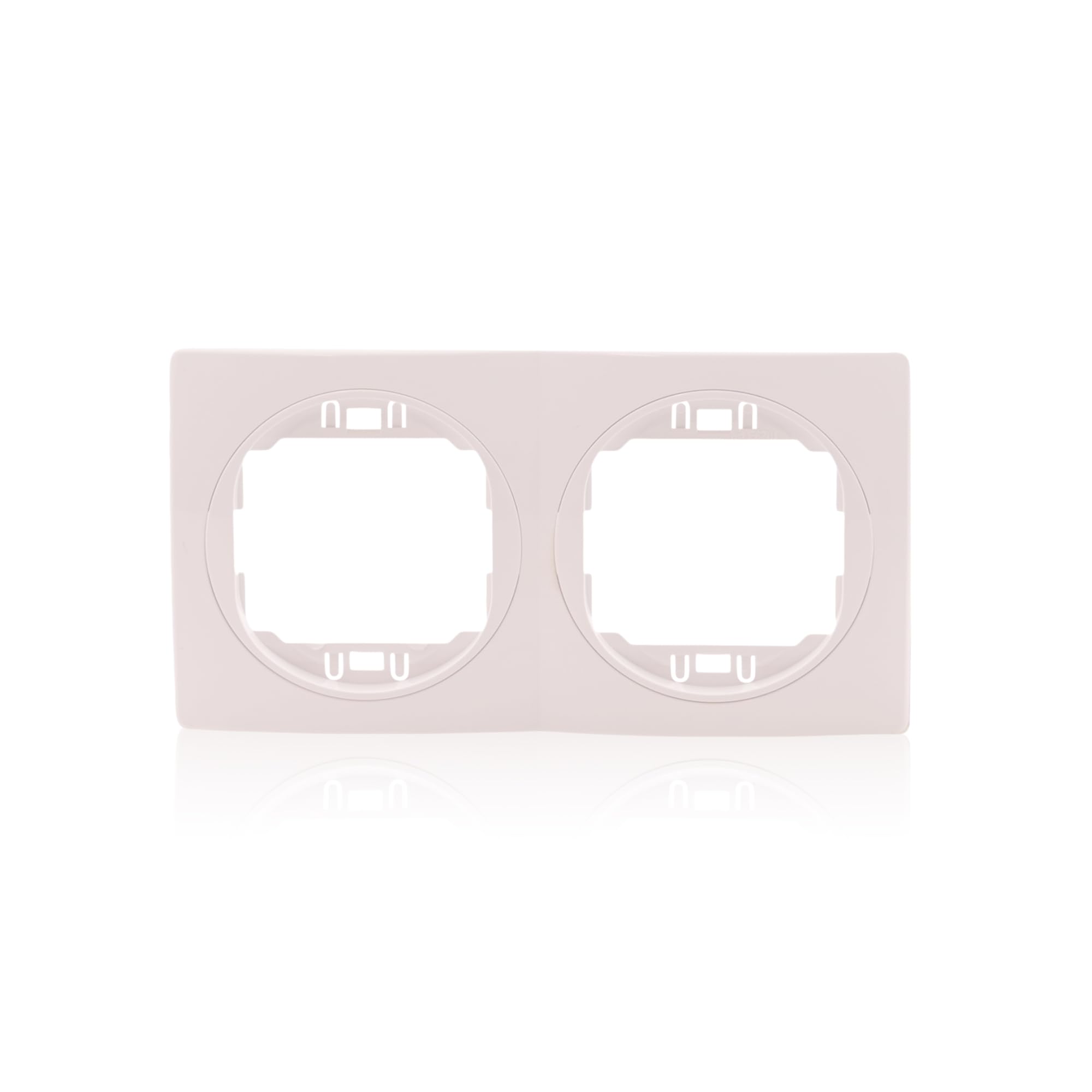 Set Nobilis 2x Daten-Buchse, Weiß, 2-fach 2xRJ45 Cat 6 FTP, Ø 60mm & 2er Rahmen, horizontal 80x151mm
