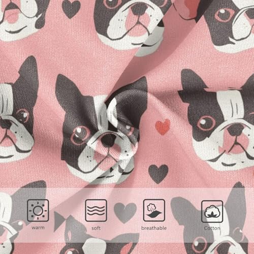 Wusikd Cute Boston Terrier Girls' Underwear Cotton Hearts Girls Briefs Soft Toddler Underwear 2T3