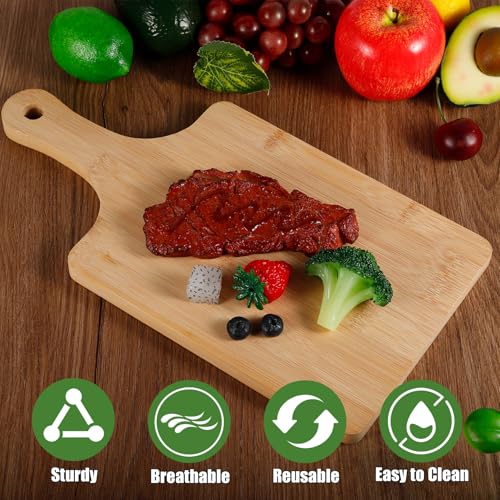 Juego de 10 tablas de cortar de bambú con mango miniatura 3