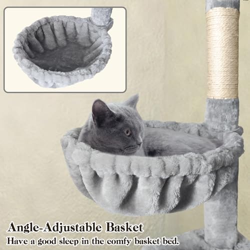 Torre para gatos interior 70 pulgadas gris claro miniatura 5