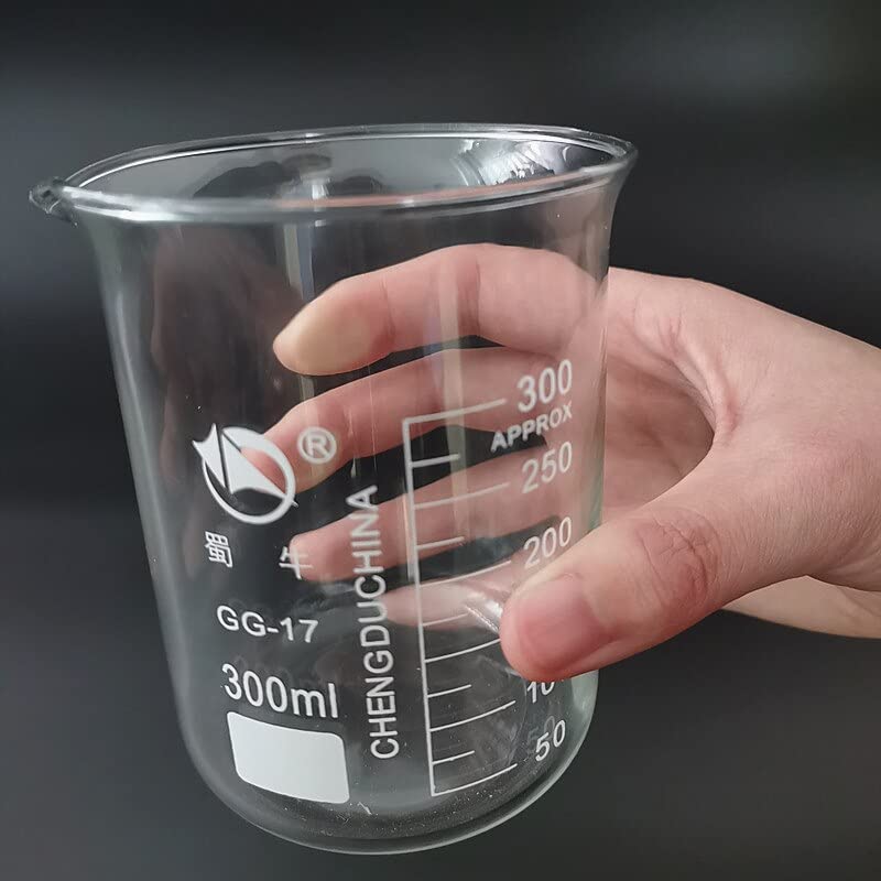 4 unids/Set 100ml/200ml/300ml/500ml Vaso de precipitados de Vidrio de Forma Baja, cristalería de Laboratorio de química