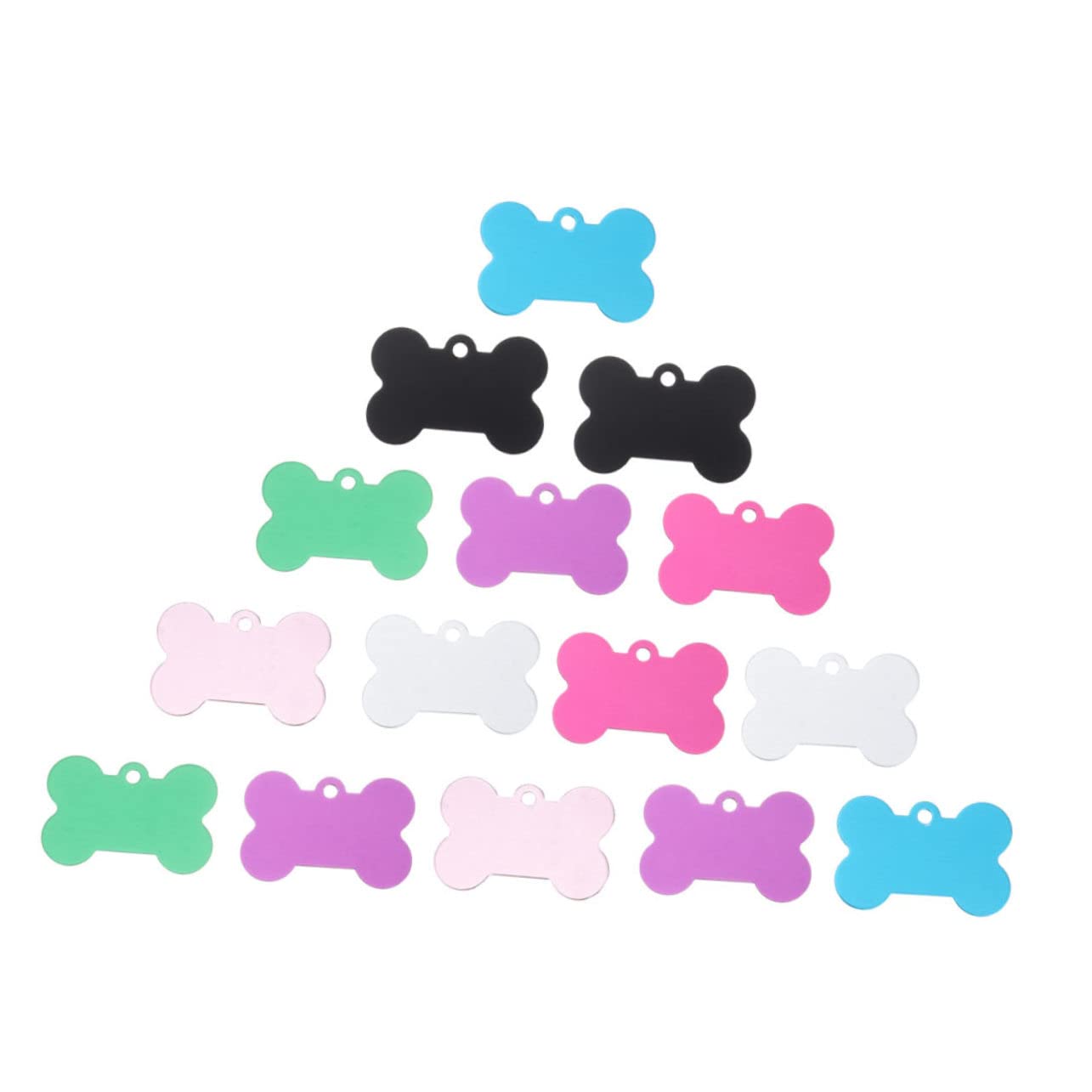 Abaodam 15Pcs Durable Pet Name Tags for Dogs and Cats Id Tags for Keychain Bright Color Hanging Tags for Unique Pet Identification