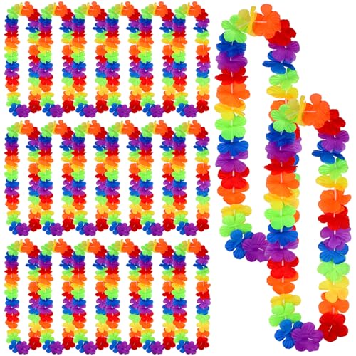 Guirlandes de fleurs artificielles arc-en-ciel : finis les colliers de fête fragiles