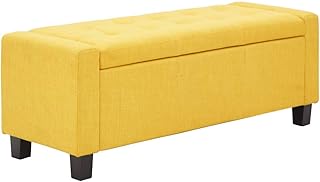 GFW Verona Ottoman Storage Box (Mustard) - Ottoman Storage Bench for Bed...
