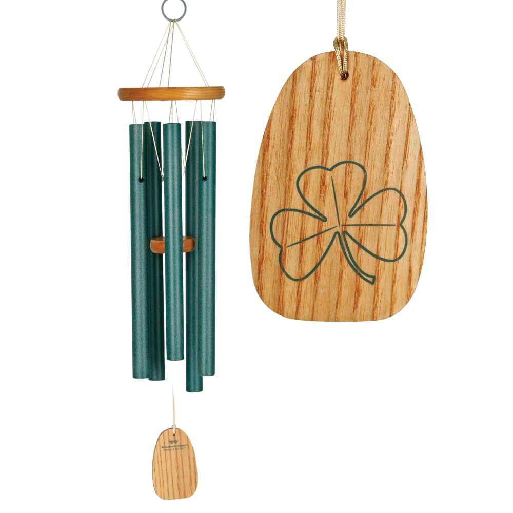 Woodstock Wind Chimes Garden Decor for Outside Outdoor Patio Decor, Front Porch Decor, (25") Chimes of Ireland Green Wind Chime, Wind Chimes for Garden (WCCI)