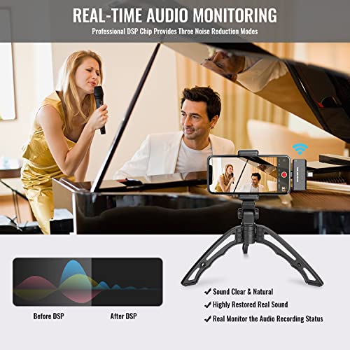 Wireless Lavalier Microphone For Iphone, Ipad, Takstar V4 2.4G Lavalier Dual Mic 120M Transmission Distance Portable Camera Microphone For Interview Vlog Video Youtube Tiktok Dslr Camcorder Smartphone #TOP2