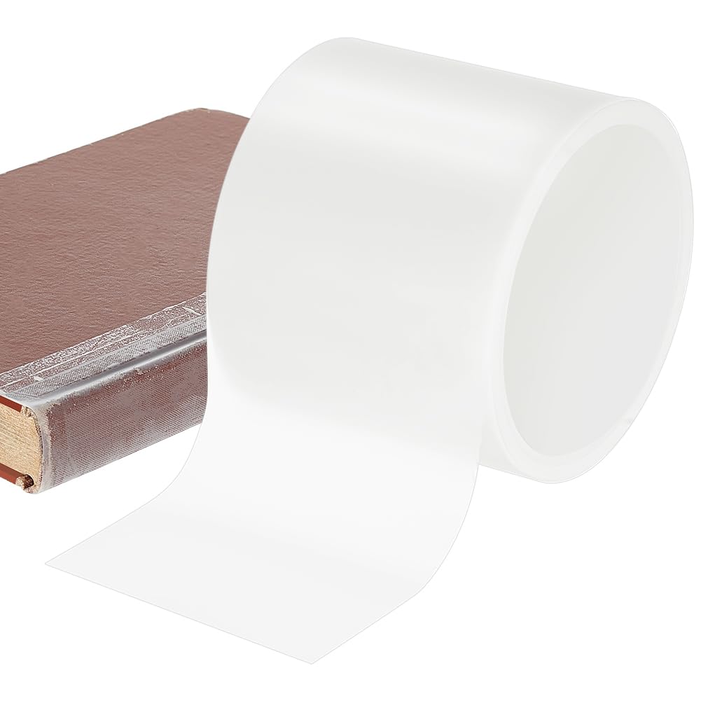 BENECREAT 3Inch x 60Ft/7.6cm x 18.3m Archival Safe Book Repair Tape for Textbook Spine, Photo Album, Library Repair Supplies, Removable Book Binding Tape, PET Invisible Masking Tapes