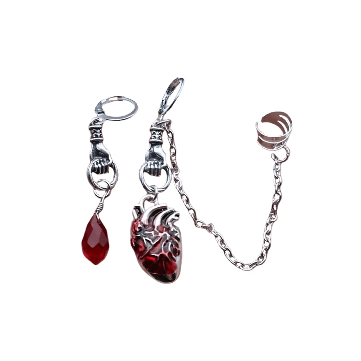 UareinHeart Organs Halloween Earrings Gothic Human Heart Dangle Earring Creepy Drop Earrings Fashion Jewelry Gifts for Women Female