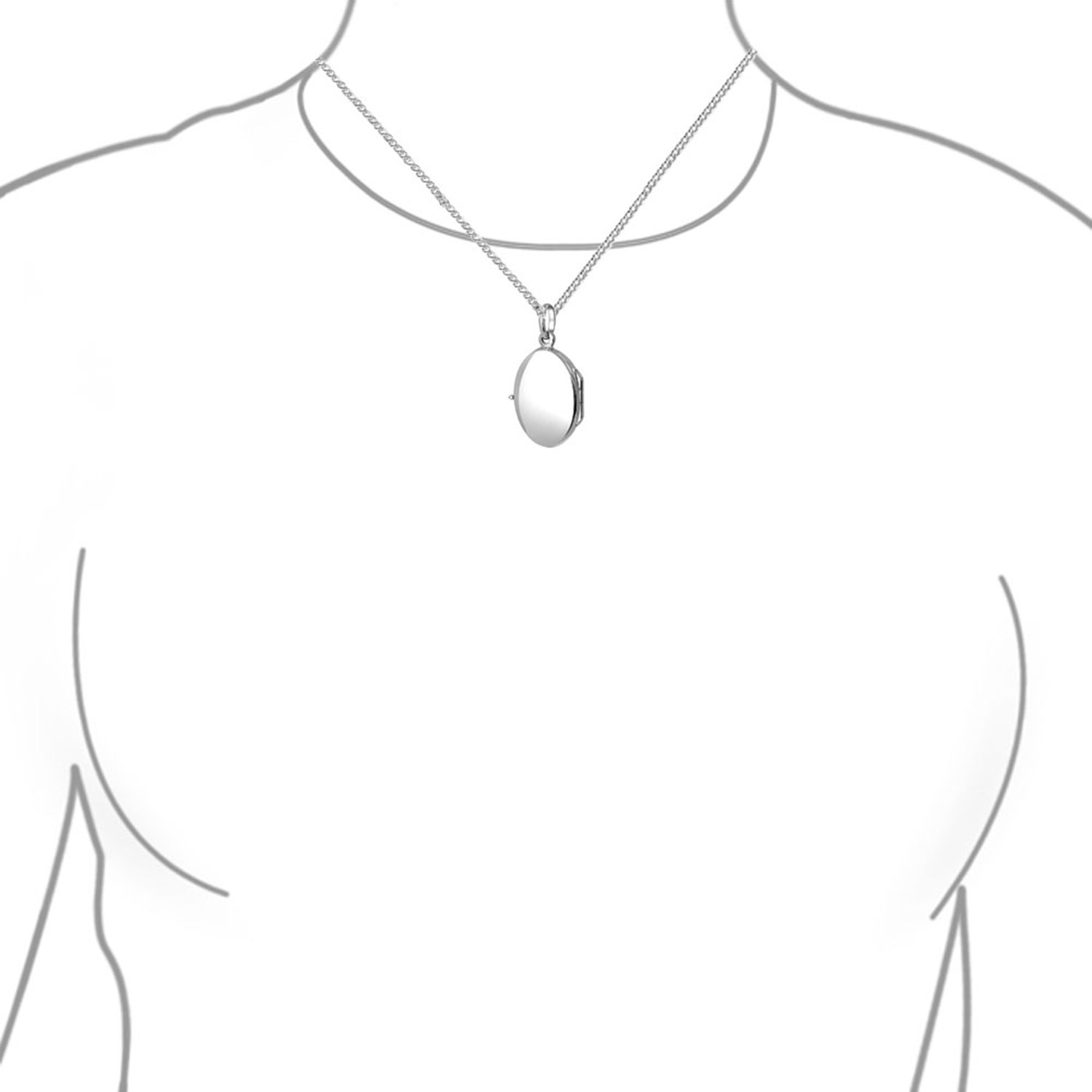 Bling Jewelry Pendentif Collier Médaillon Photo Personnalisé En Argent .925 Simple Dôme Ovale Cercle Traditionnel Souvenir Pour Femmes Adolescents Contient Des Photos Petites Moyennes Grandes