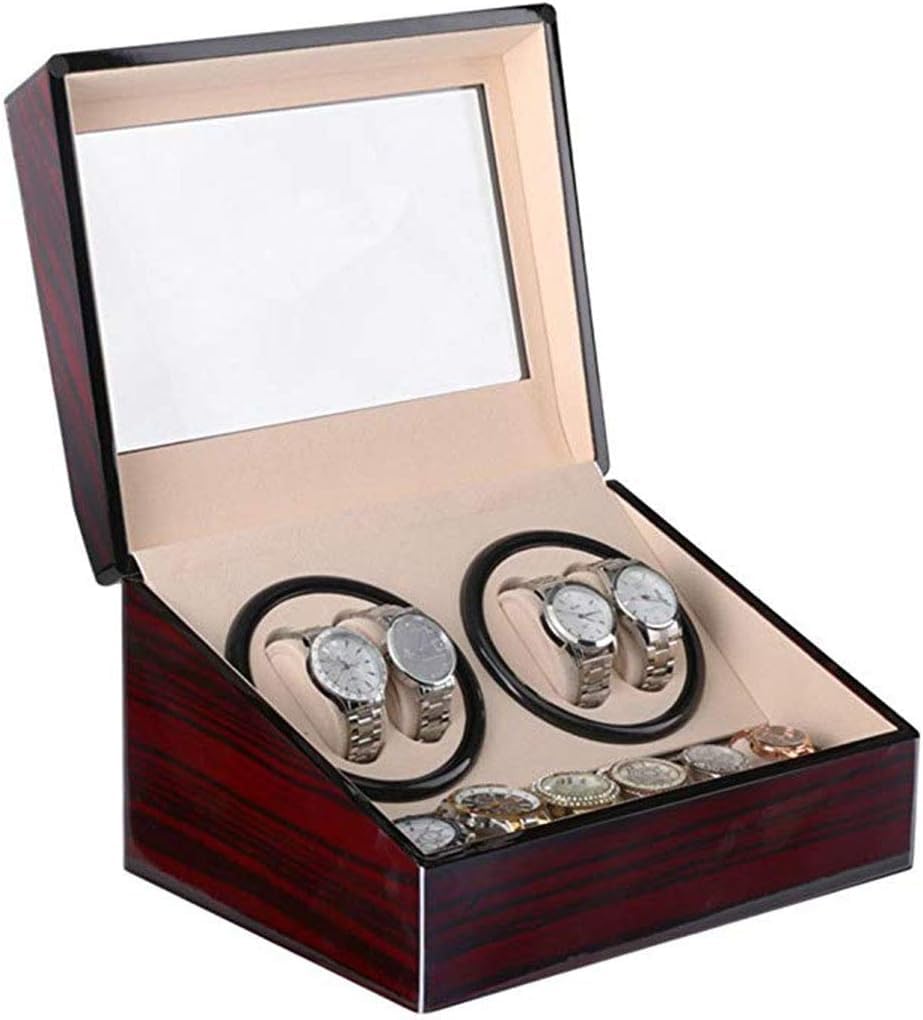 FENOKD Automatic Watch Winder Watch Winder Shake Table Device 4+6 Piano Paint Double Head Automatic Shaker Electric Watch Box Motor Box Automatic Winding Box