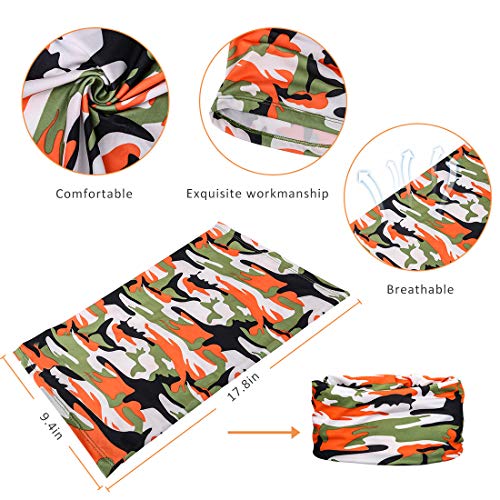 6 Pieces Sun UV Protection Face Mask Neck Gaiter Windproof Scarf Sunscreen Breathable Bandana Balaclava for Sport&Outdoor (Camouflage(6 Pack)) - Thumbnail 4