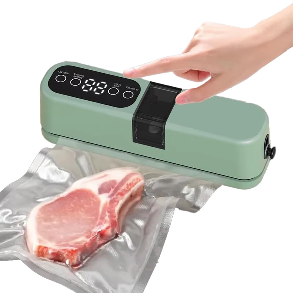 CTRLZS Portable Plastic Sealer Machine Home Use Small Food Packaging Sealer Machine Automatic Vacuum Sealer Green