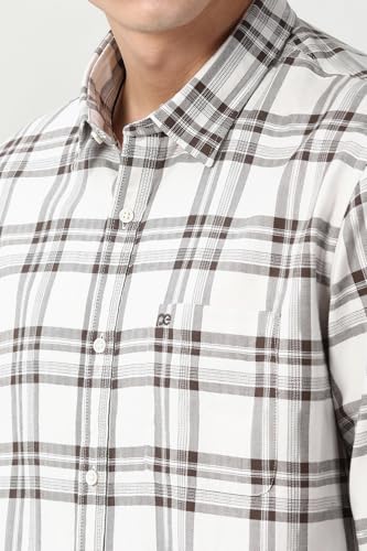 Image of Peter England Men's Checkered Shirt | 100% Cotton