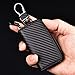 Car Keychain Holder Carbon Fiber Leather Car Smart Key Chain Holder Metal Hook Keyring Wallet Zipper Bag for Vehicle Keyless Entry For Men's Car Key Case Remote Key Fob
