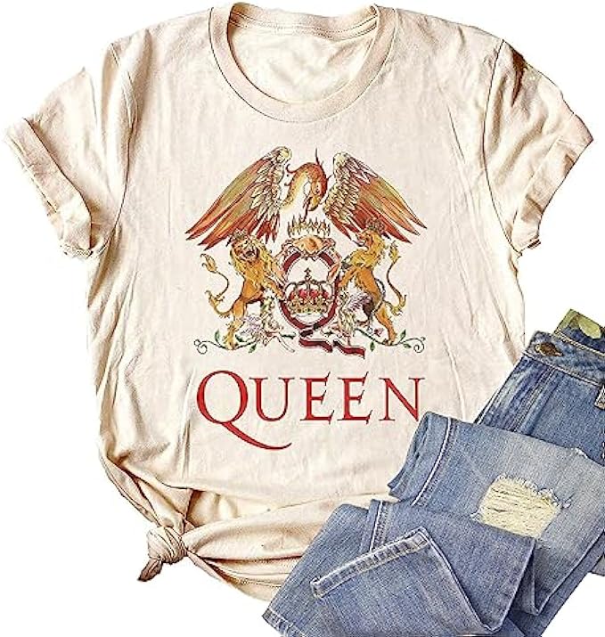 Women Vintage Rock Band T Shirt Fashion Rock Music Graphic Tees Shirt Summer Short Sleeve Casual Tees for Rock Lovers