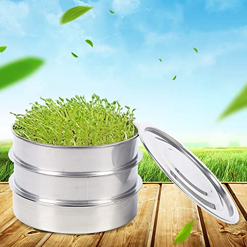 Foto von Edelstahl Keimautomat Keimgerät Aufzuchtschale Saatschale Keimschale Keimglas mit Metallsieb Kressesieb Samen Schale