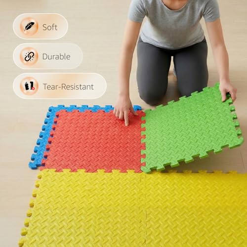 Image of Amazon Basics Interlocking Puzzle Exercise Mat | EVA Foam |Suitable for Floor Protection