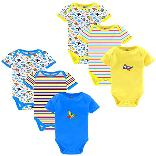 Image of Kidbee Newborn Baby Half Sleeve Cotton Sleepsuits /Half Romper /Bodysuit /Onesies (Set of 6)