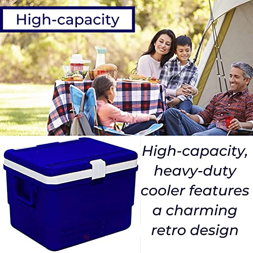 Image of Plastic Insulated Icebox Chiller Icebox Cooler Icebox Chiller Ice Packs Freezer Cooler Box Travel Picnic (25 Litre, Blue)