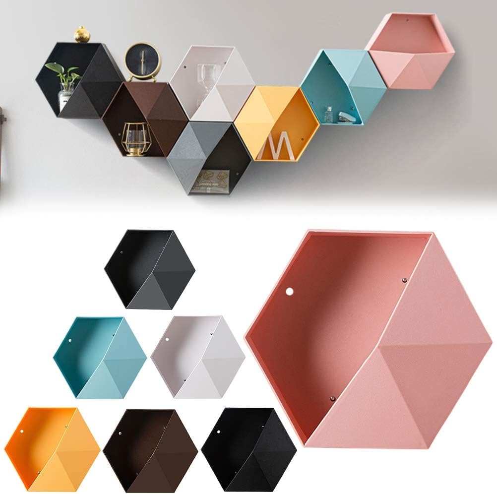 Amazon｜壁面収納棚,六角ウォールシェルフ,幾何学的な六角形の収納