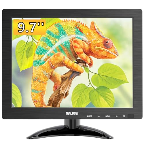 Image of 9.7 Inch Small Monitor 1024x768 Portable Monitor 4:3 Screen Display with HDMI VGA AV BNC USB Port, 60Hz, VESA, Built-in Speaker, Remote Control for PC Computer Laptop RasPi