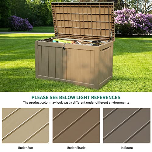 Yitahome Xxl 230 Gallon Large Outdoor Storage Deck Box For Patio Furniture, Outdoor Cushions, Garden Tools And Sports/ Pools Equipment, Weather Resistant Resin, Lockable (Taupe) #TOP5