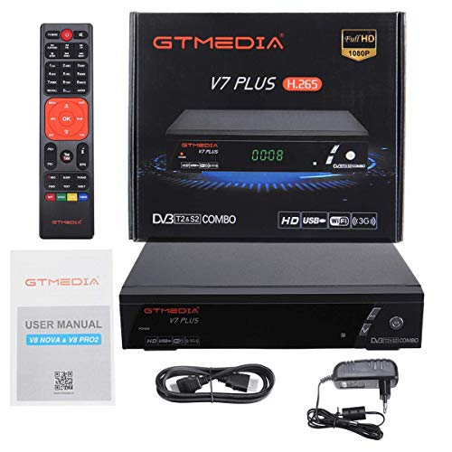 GTMEDIA V7 Plus DVBS2 Satellite DVBT2 Terrestrial TV Combo Receiver Support H.265 Spanish