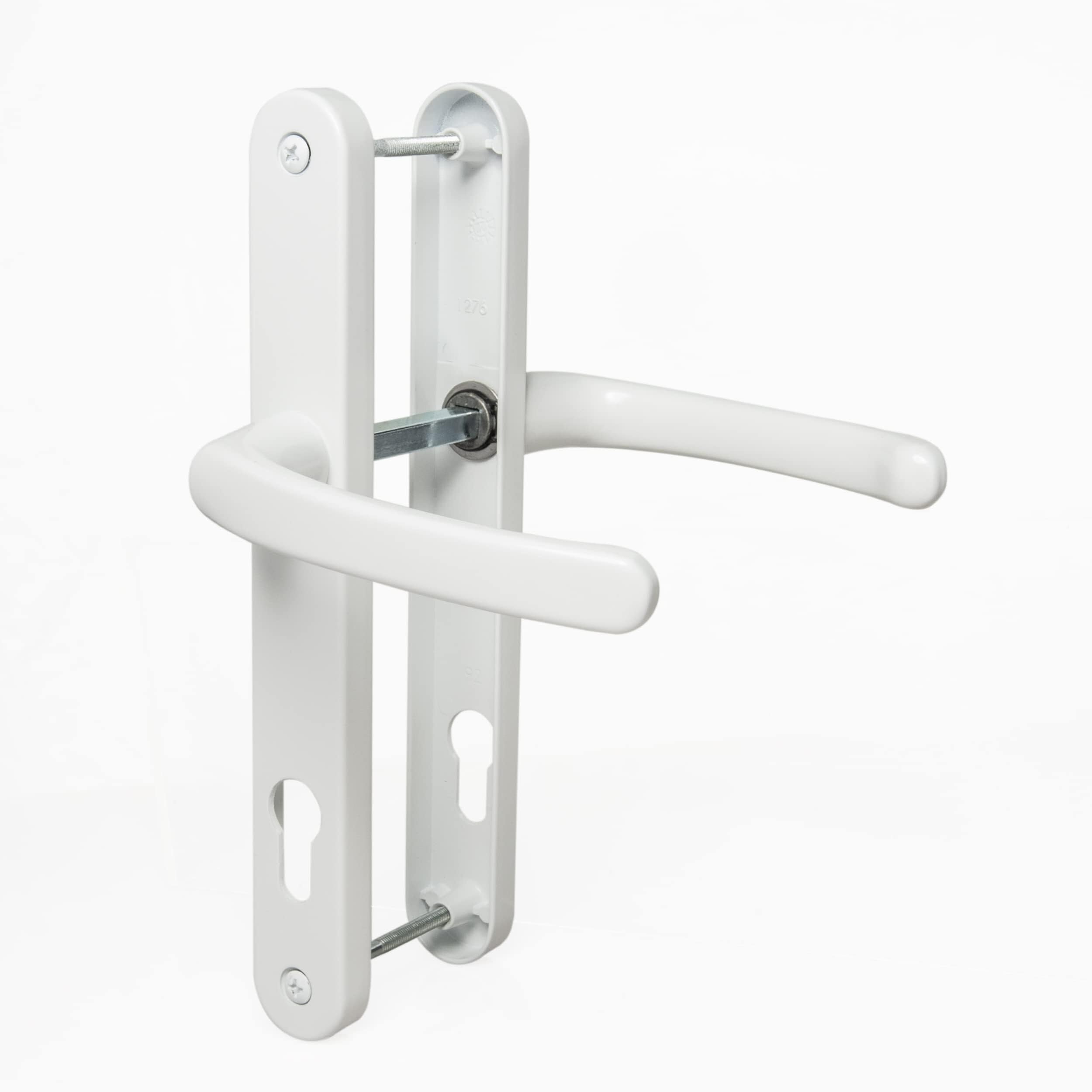 Ptasccne White Door Handles Door Handles Set - 92Mm Pz (Centres) - 213Mm Screw To Screw - Backplate 245Mm X 32Mm - Door Handle