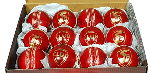 Sconosciuto SG Club Pelle Palline, Confezione da 12 (Rosso) 100% Originale in Pelle