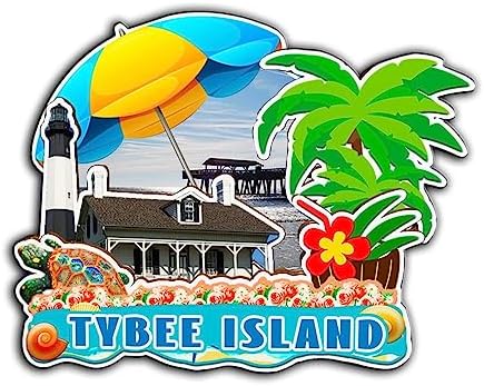 Tybee Island Georgia USA Magnet Fridge Magnet Wooden 3D Landmarks Travel Collectible Souvenirs Decoration Handmade -2659 image 5
