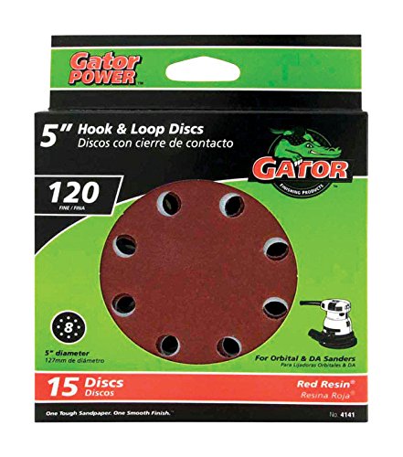 Gator 5 in. Aluminum Oxide Hook and Loop Sanding Disc 120 Grit Fine 15 pk