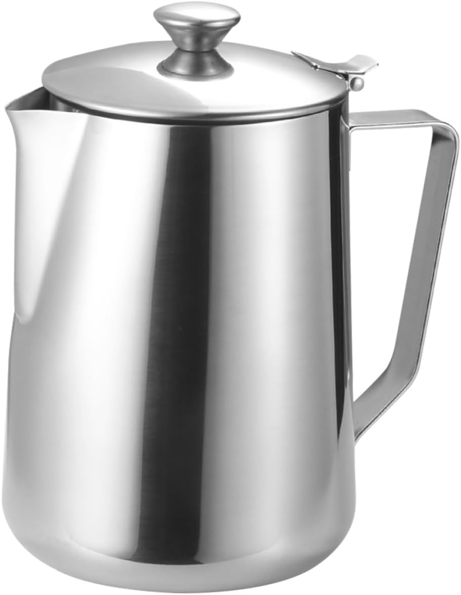 Stainless Steel Milk Frothing Pitcher with Spout for Latte Art Steaming and Frothing Milk Easy to Clean Large Capacity Jug for Beverage Service