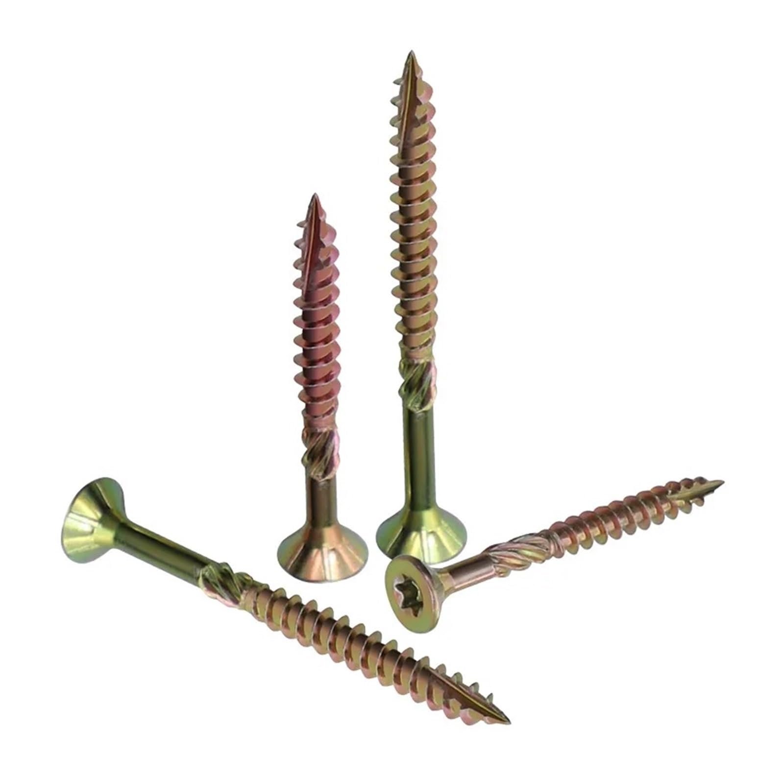 Surtido de tornillos para madera, Paquete de 100 tornillos autorroscantes cabeza plana for madera T25, acero M5, 35-80 mm(4.5x45mm,500PCS-T25)