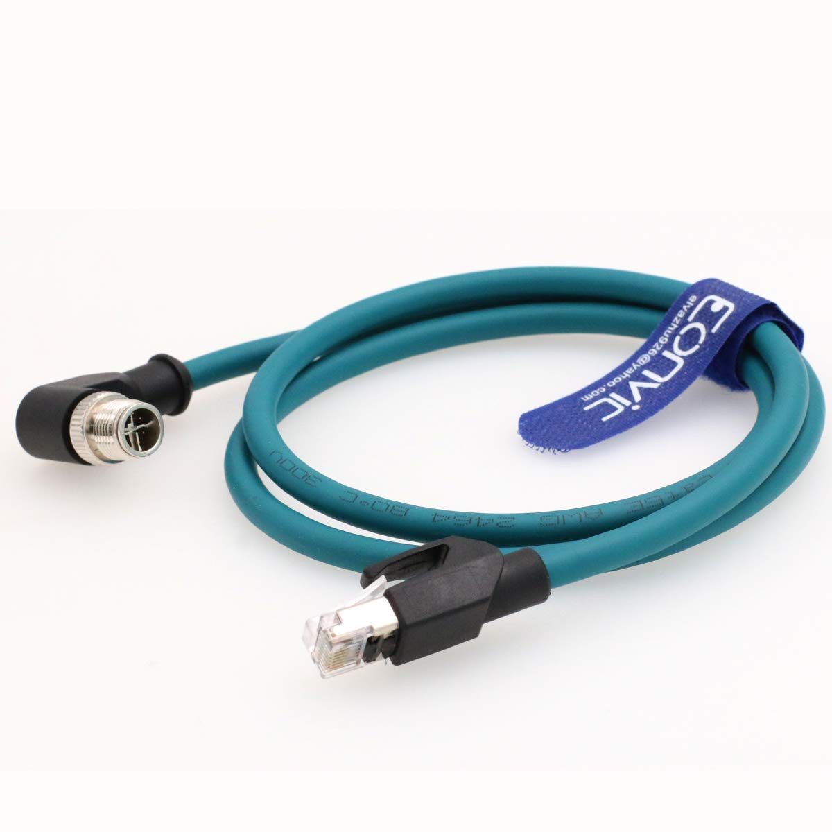 Eonvic 12 - Cable Ethernet industrial de 4 pines acho a RJ45 E4 de