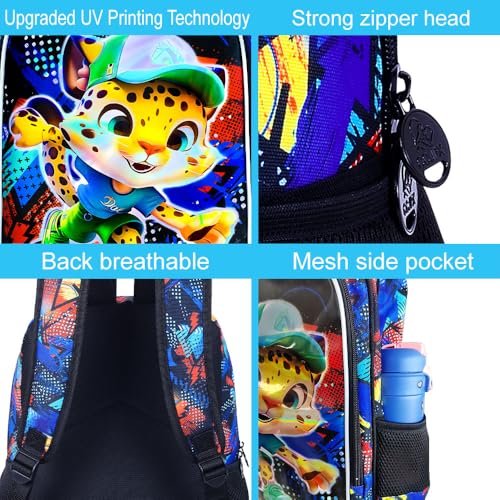 Image of 3PCS Dinosaur Backpack for Boys, 16 Inch Kids Water Resistant Preschool Elementary Kindergarten Bookbags and Lunch Box | Kids