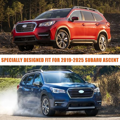 Image of Waterproof Car Covers Replace for 2019-2025 Subaru Ascent, 6 Layers Silver All Weather Car Cover with Zipper Door & Windproof Bands for Snow Rain Dust Hail Protection
